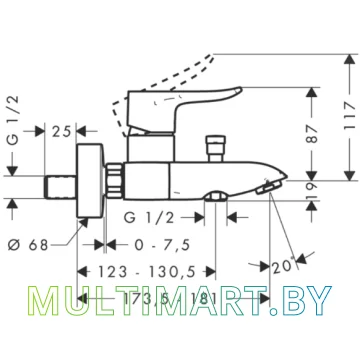Смеситель Hansgrohe Metris 31480000 картинка 2